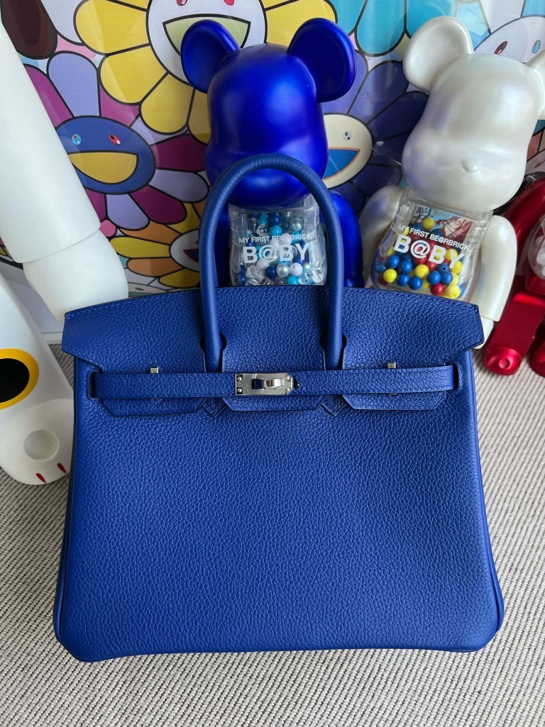 Hermès Hermès Birkin 25 Togo Leather Handbag-Camel Silver Hardware (Top  Handle)