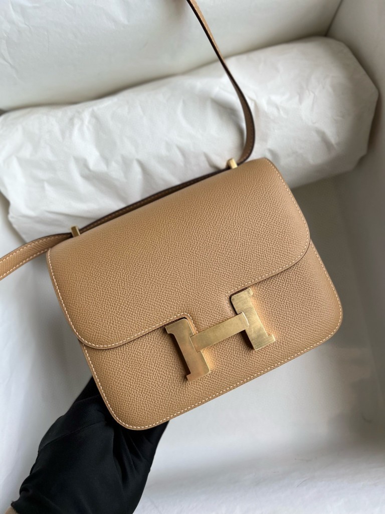 Hermès Constance 18 In Chai Epsom With Gold Hardware in White